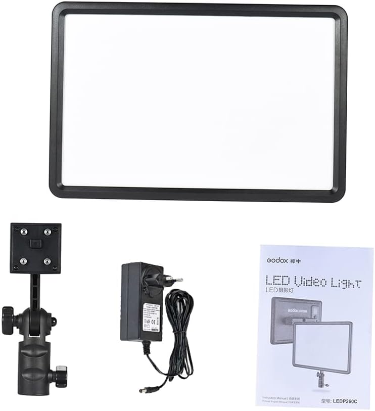 Godox LEDP260C Ultradünne 30-W-dimmbare LED-Videolicht-Kontrollleuchte 3200K-5600K Zweifarbige Tempe
