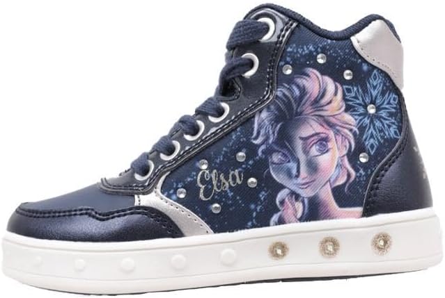 Geox Mädchen J Skylin Girl E Sneakers 34 EU Navy Platinum, 34 EU Navy Platinum