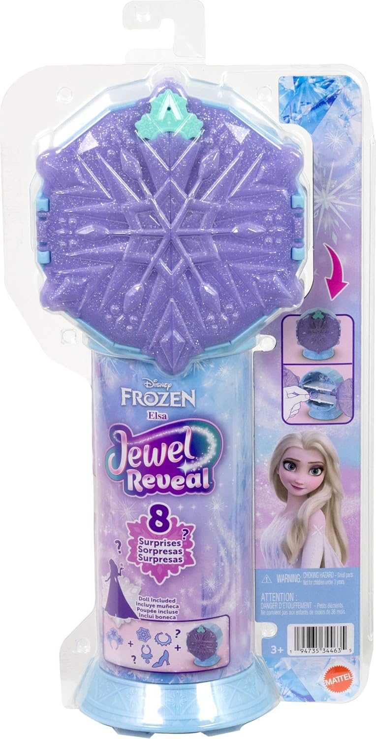 Mattel Disney Die Eiskönigin ELSA-Modepuppe und Zubehörteile mit 8 Überraschungen, darunter schneefl