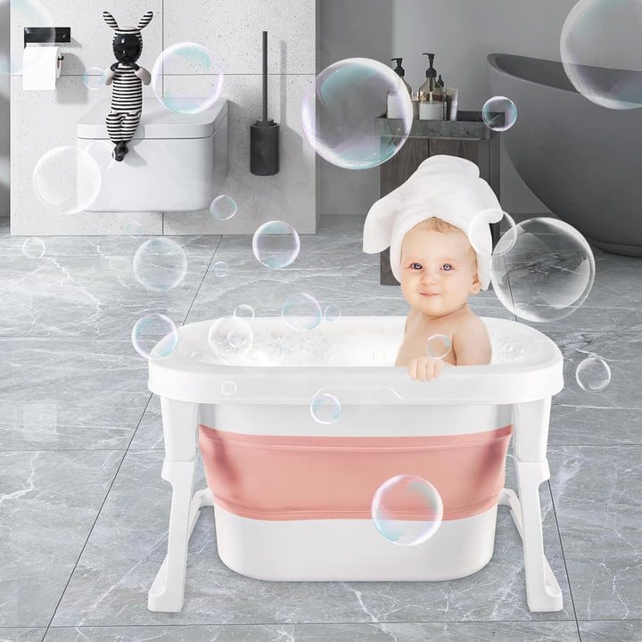 Supfine Faltbare Babybadewanne Mit Badewannensitz - Für Mädchen Oder Jungen - Von Der Geburt Bis 3 J