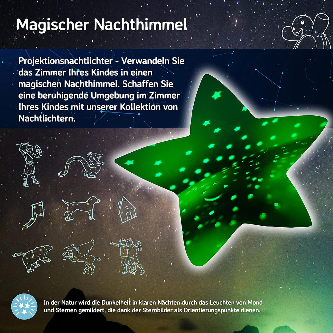 Cloud B Beruhigendes Nachtlicht Sternenprojektor | Sanfte Helligkeit | 3 Farben | 8 Sternbilder | Ab
