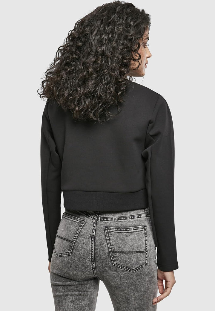 Urban Classics Damen Tb3782-ladies Interlock Short Turtleneck Crew Sweatshirts XS Schwarz, XS Schwar
