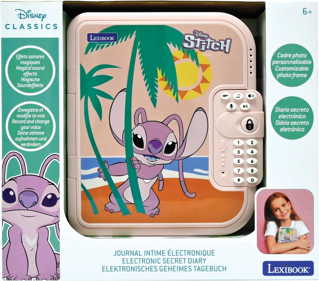 Lexibook, Disney Stitch, elektronisches Tagebuch Angel mit Stift und Notizbuch inklusive, interaktiv