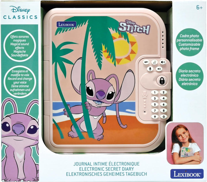 Lexibook, Disney Stitch, elektronisches Tagebuch Angel mit Stift und Notizbuch inklusive, interaktiv