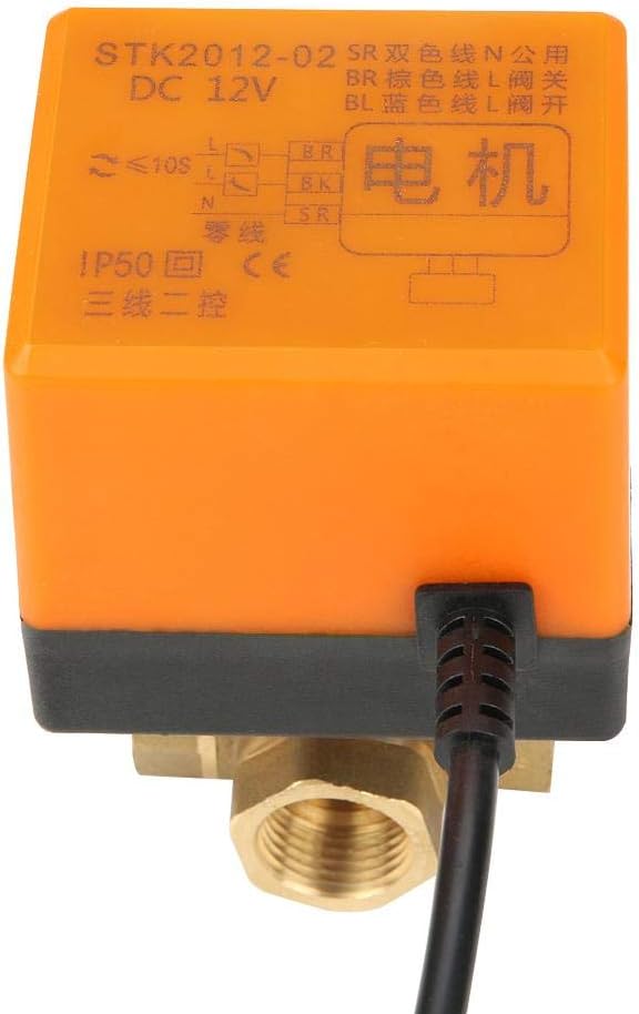 Motorisiertes Kugelventil, DC 12V Messingkugelventil 3-Wege 3-Draht Elektrisches Kugelventil G1 / 2