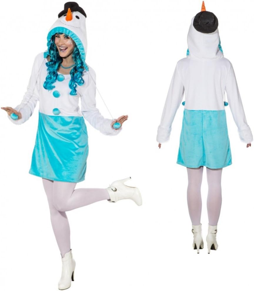 Kostüm Schneefrau "Olafine" Gr. 34- 44 Kleid blau-weiss Schneemann Winter (42/44)