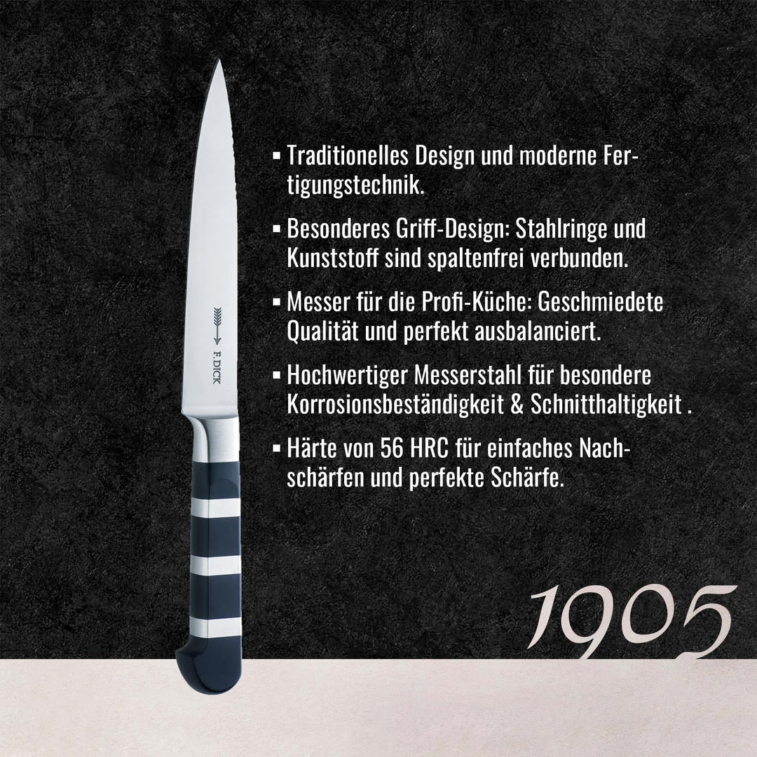 Dick 22083 Tranchiermesser, Stahl, Schwarz, 28.5 x 2.9 x 1.8 cm ,