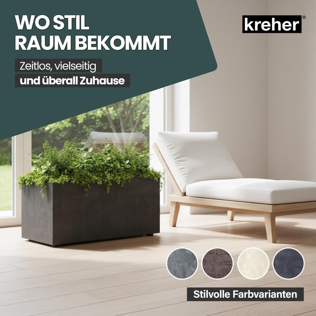 Kreher XL Pflanzkasten Millennium in verschiedenen Formaten und Farben. Tolle Naturstein Optik in Br