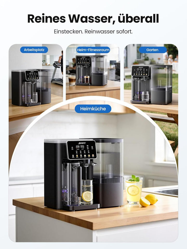 Jimmy R9 Pro Osmoseanlage Trinkwasser Auftisch, Umkehrosmoseanlage Wasserfilter, mit Heisswasserspen
