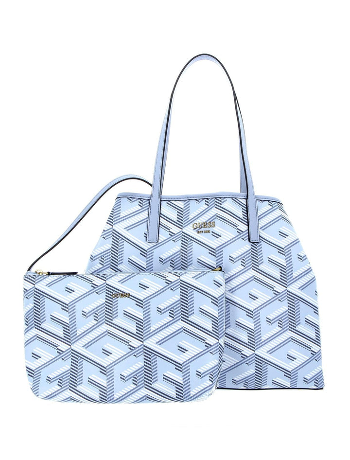 GUESS Damen Vikky Large Tote Bag Eisblau -Logo, Eisblau -Logo