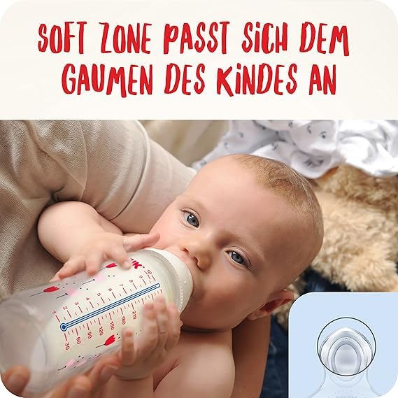 NUK Thermo Express Plus Flaschenwärmer + First Choice+ Flaschen Set (Rosa/Weiss, 3 Stück) – Erwärmt