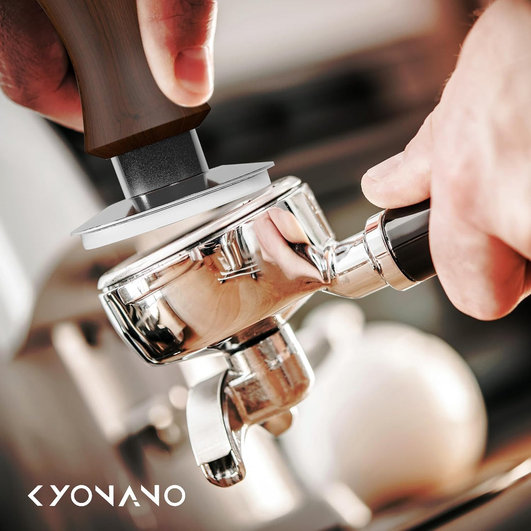 KYONANO Tamper 58,5mm, Kaffee Espresso Tamper, stilvoller Decent Force Tamper, auf 30 lbs Anpressdru