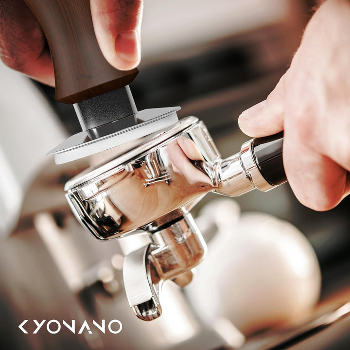 KYONANO Tamper 58,5mm, Kaffee Espresso Tamper, stilvoller Decent Force Tamper, auf 30 lbs Anpressdru
