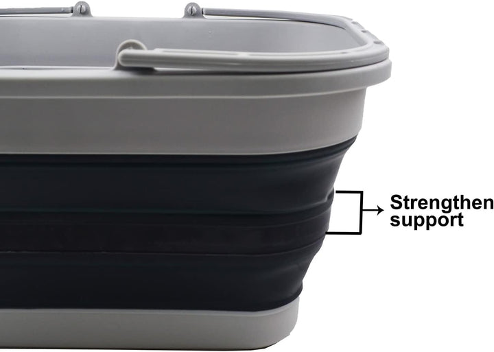 SAMMART 19L zusammenklappbare Wanne mit Griff – tragbarer Outdoor-Picknickkorb/Krater – Faltbare Ein