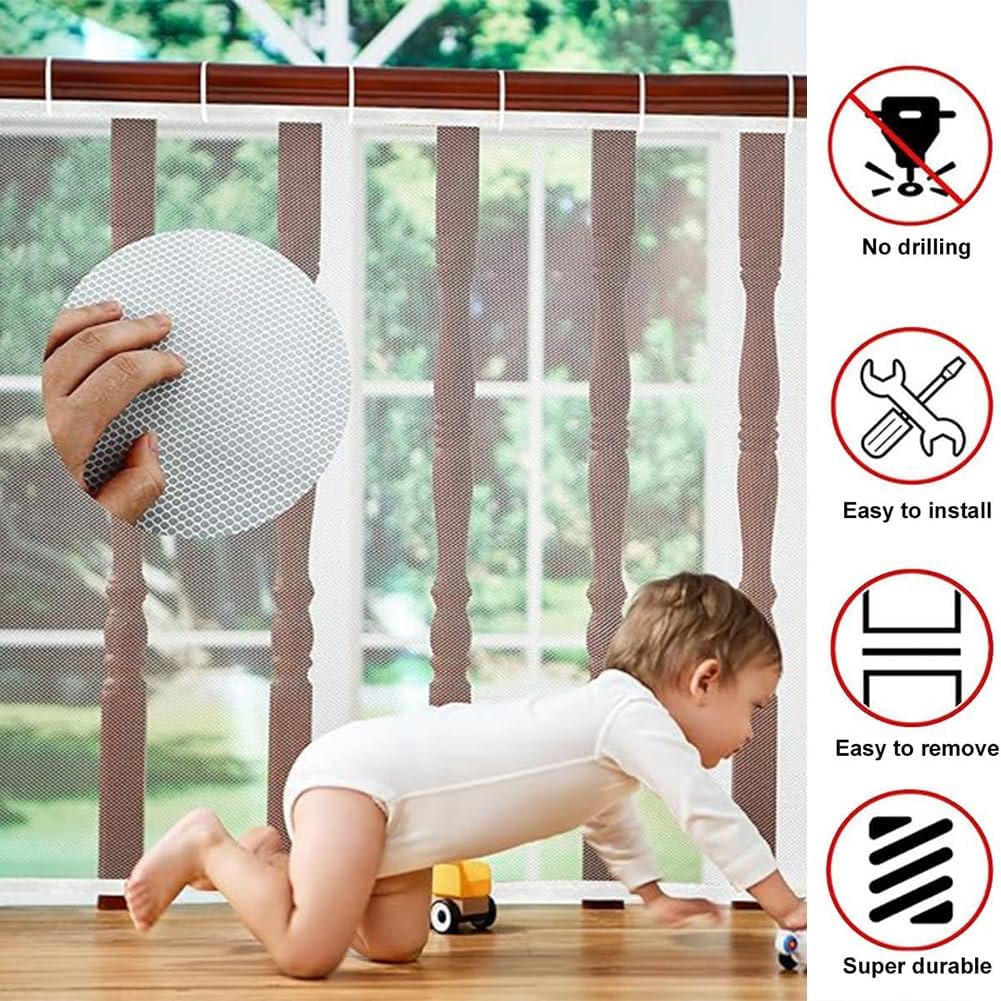 Treppen Schutznetz,4.5 Meter Kinder Sicherheitsnetz,Treppengeländer Sicherheitsnetz,Baby Balkonnetz,