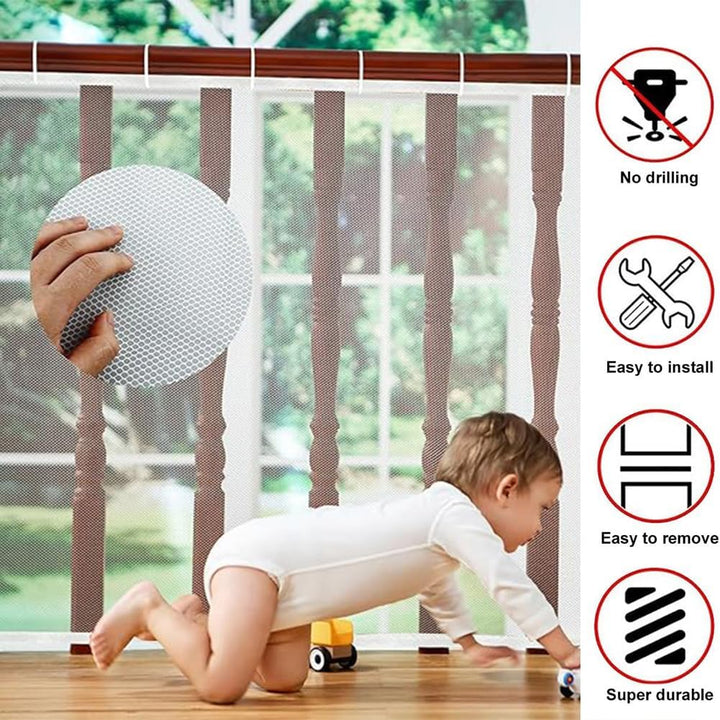 Treppen Schutznetz,4.5 Meter Kinder Sicherheitsnetz,Treppengeländer Sicherheitsnetz,Baby Balkonnetz,