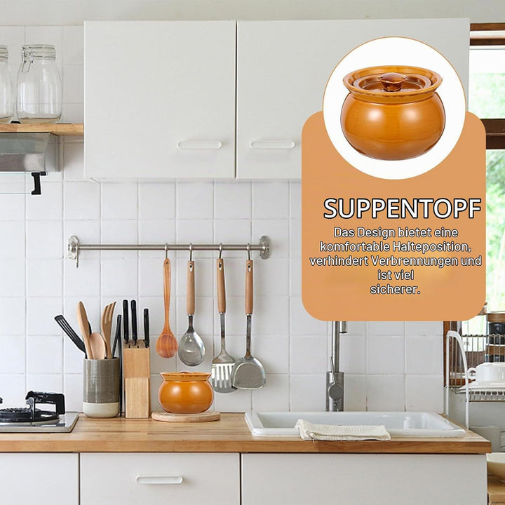 Happyyami Kleiner Keramik Schmortopf Mit Deckel Steinguttopf Chinesischer Schmortopf Porzellan Cocot