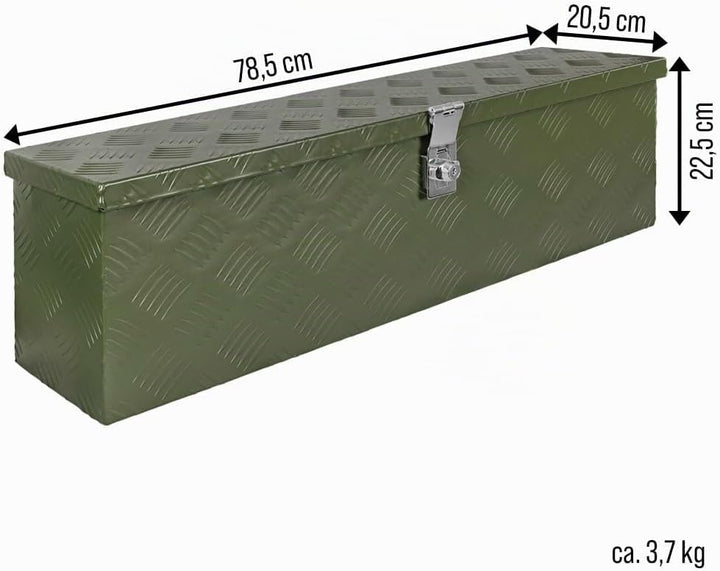 Trucky Deichselbox Grün Werkzeugkasten Truckbox Alu Box Anhänger Kiste mit Deckel Abschliessbar Alub