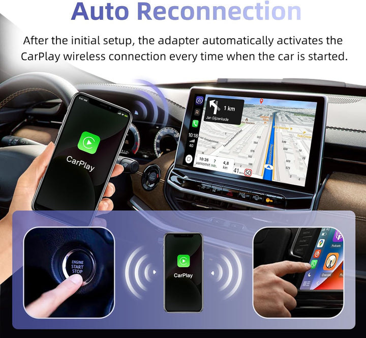 Ezonetronics 2-in-1 Wireless CarPlay & Wireless Android Auto Adapter, Mini & Stabiler, Plug and Play