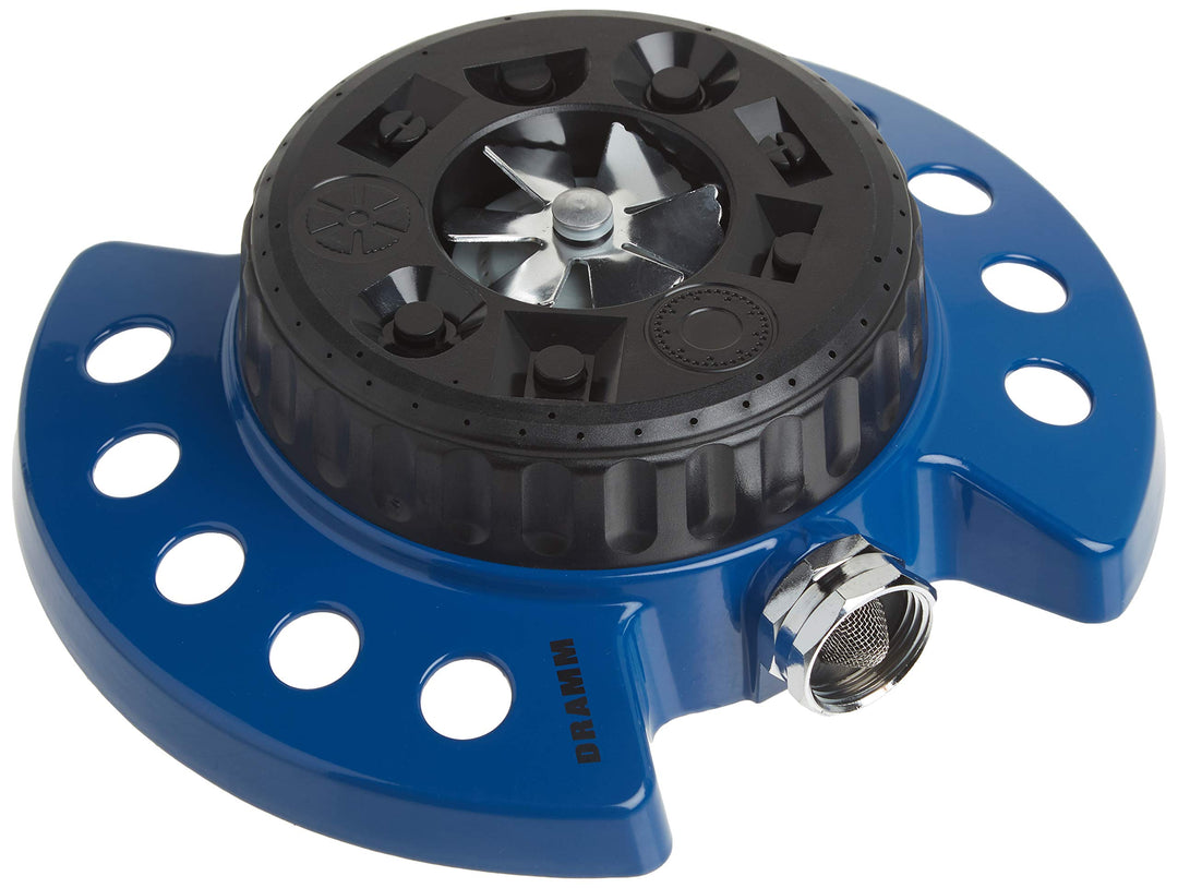 Dramm Colorstorm 9-pattern Turret Sprinkler mit widerstandsfähigen Metall Boden Blau, Blau