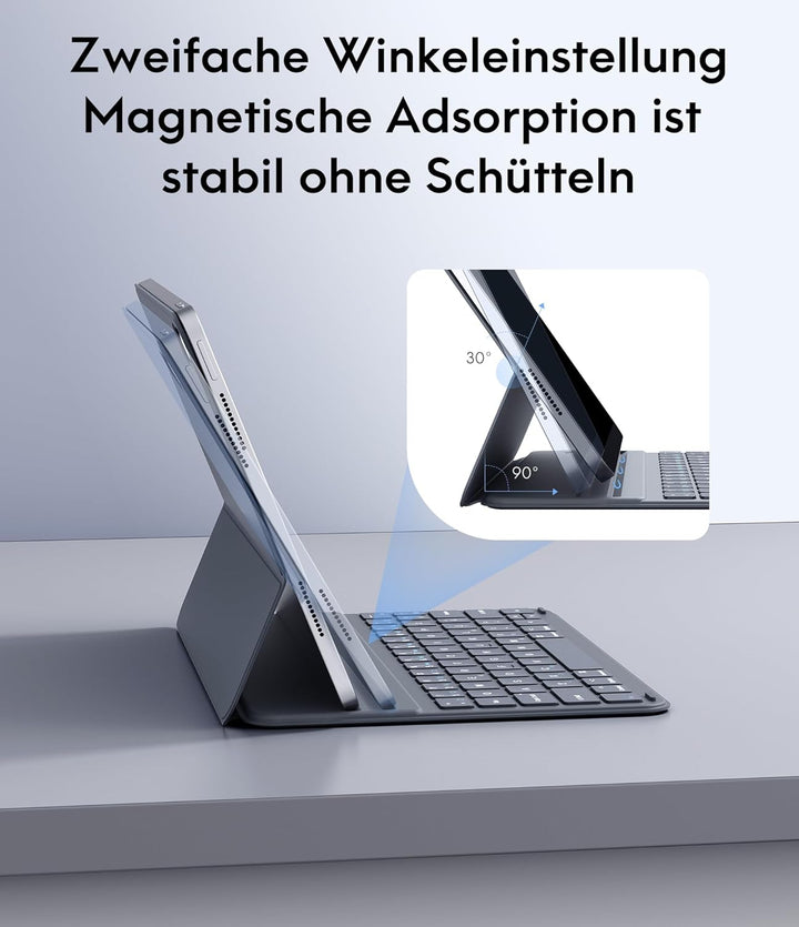 CHESONA Hülle mit Tastatur für iPad 10 Generation/11 Gen A16 2025, Ultraschlankes & Leichtes Design,