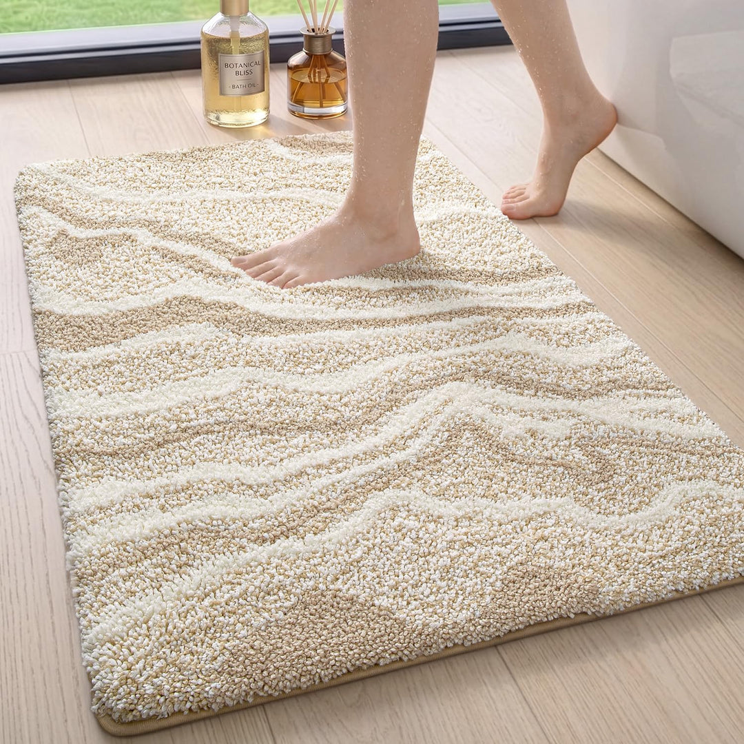 DEXI Badezimmerteppich 60 x 90 cm, Badvorleger rutschfest waschbar, Badematte Mikrofaser Saugfähig,