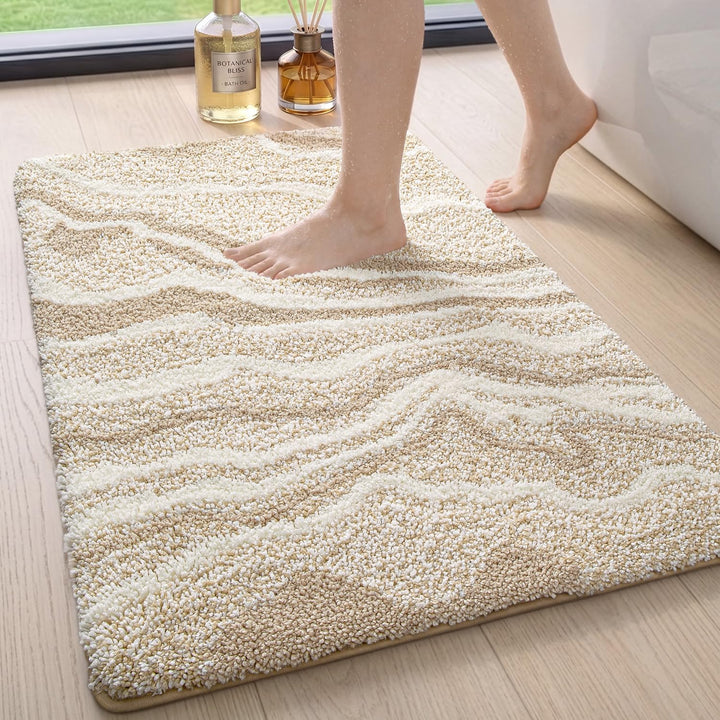 DEXI Badezimmerteppich 60 x 90 cm, Badvorleger rutschfest waschbar, Badematte Mikrofaser Saugfähig,