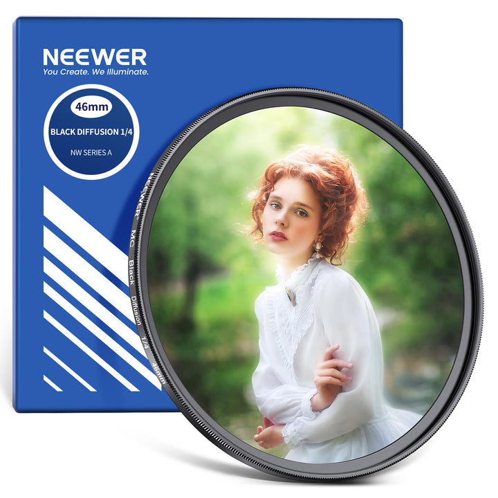 NEEWER 46mm Black Diffusion 1/4 Filter, Traumhafter weicher filmischer Kamera Objektiv Effektfilter