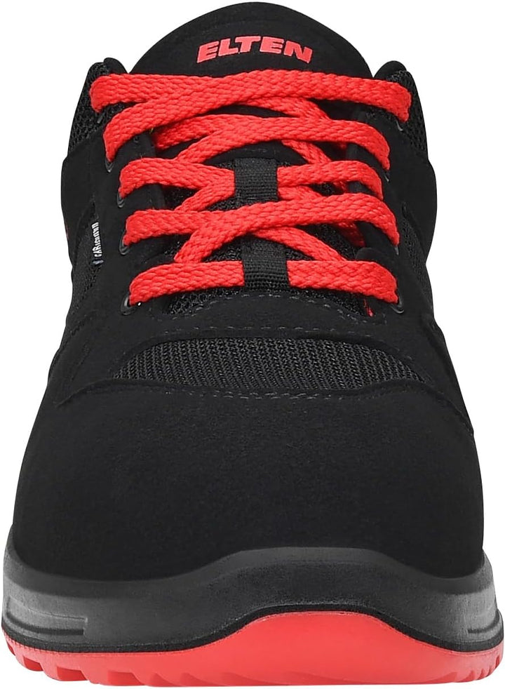 Sicherheitsschuhe ELTEN LAKERS XXT Low ESD S1P, Damen, Herren, sportlich, leicht, schwarz/rot 37 EU