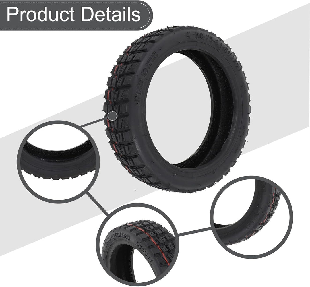 50/75-6.1 Reifen und Schlauch Verstärkt Komplettset, Offroad E Scooter Reifen 8 1/2 x2 mit Schlauch