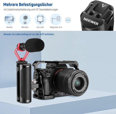 NEEWER Seitengriff aus Aluminium,kompatibel mit SmallRig Kamerakäfig für DSLR&spiegellose Kameras,ve