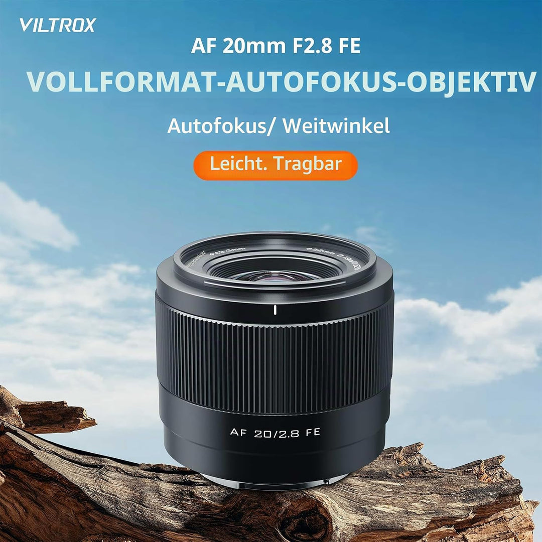 VILTROX 20mm F2.8 FE für Sony E Mount,AF 20mm f/2.8 E-Mount Vollformat Objektiv,Prime Weitwinkelobje