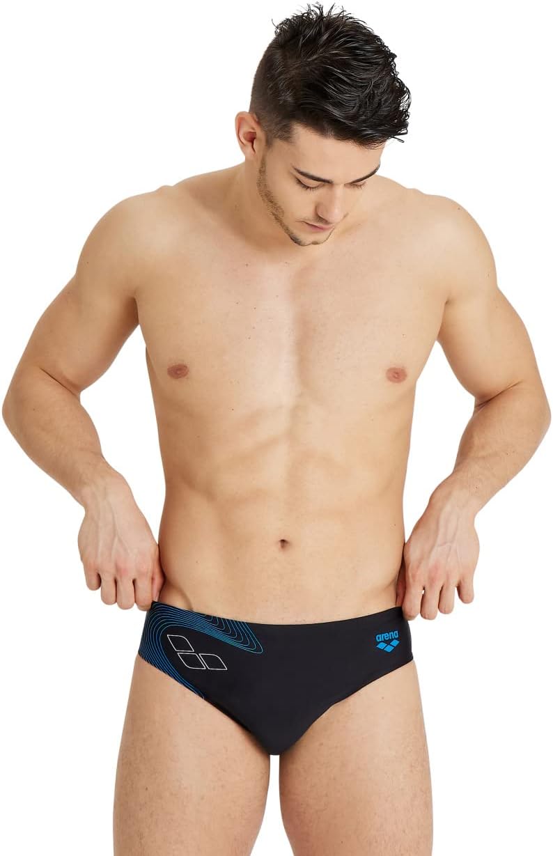 ARENA Herren Men's Swim Briefs Graphic Swim Briefs 44 Schwarz, 44 Schwarz