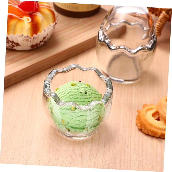 YARNOW 4 Stück Eierschalenbecher Geleebecher Aus Glas Tulpen-eisbecher Klarer Puddingbecher Kleine D