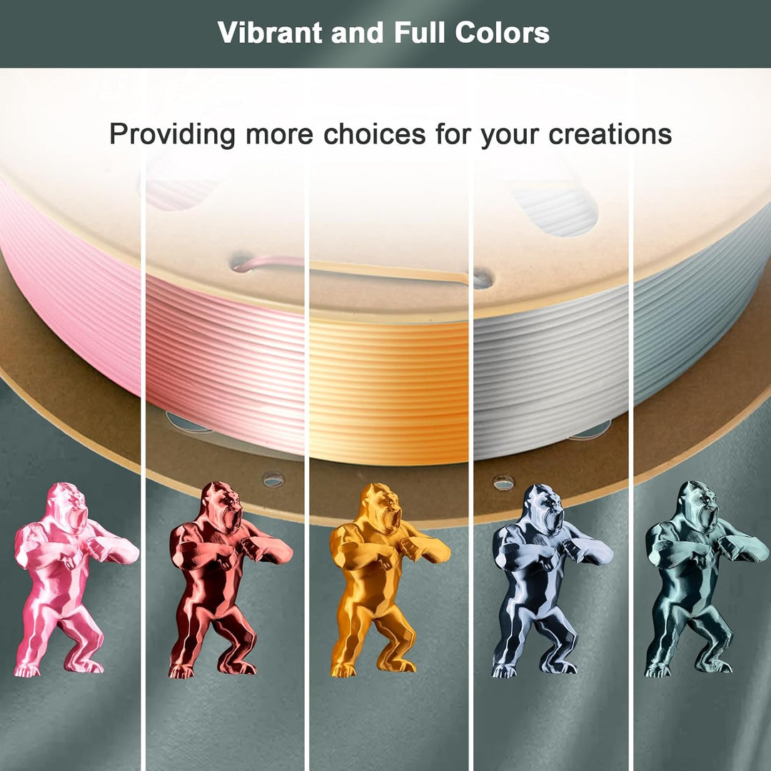 ERYONE Silk PLA Filament 1.75 mm, 3D-Drucker Filament PLA, 0,03 mm, 1 kg/Spule, Silk Blau