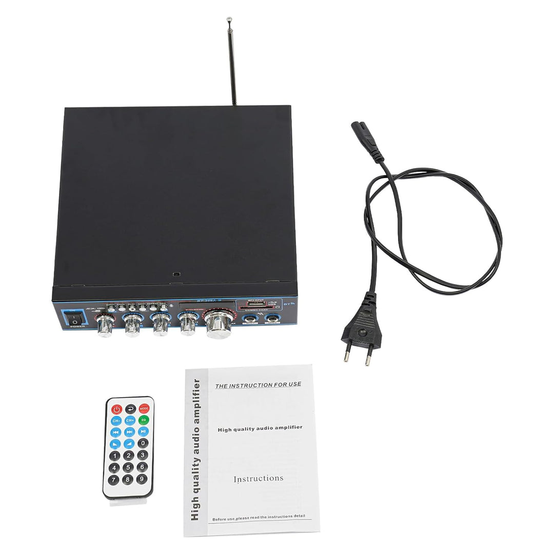 Audioverstärker 120W Bluetooth 5.0 Stereo Hi-Fi Heimkino Auto FM Radio MP3 USB SD Karte Karaoke 2 Mi