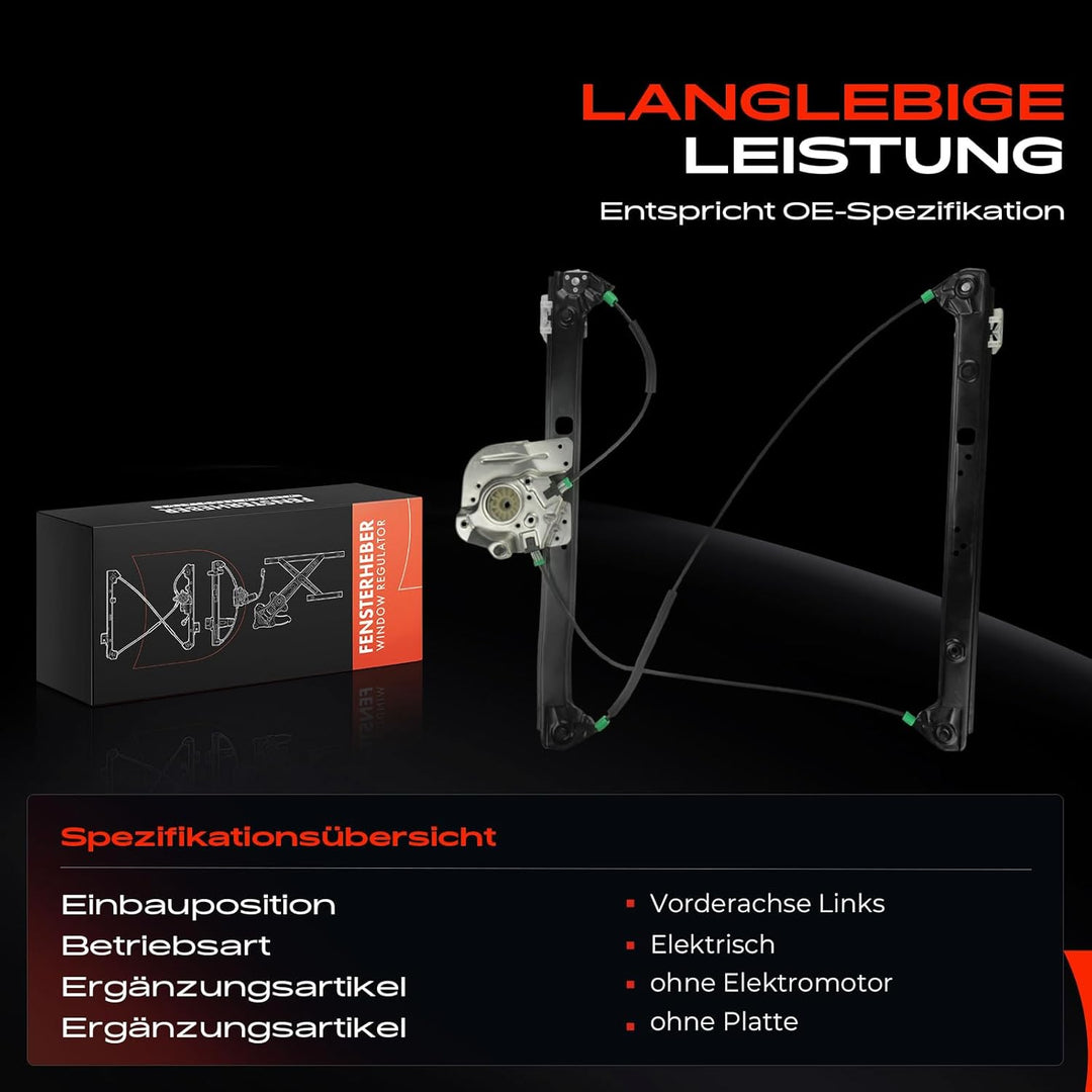 Frankberg Elektrisch Fensterheber Ohne Motor Vorne Links Kompatibel mit X5 E53 SUV 2000-2006 5133825