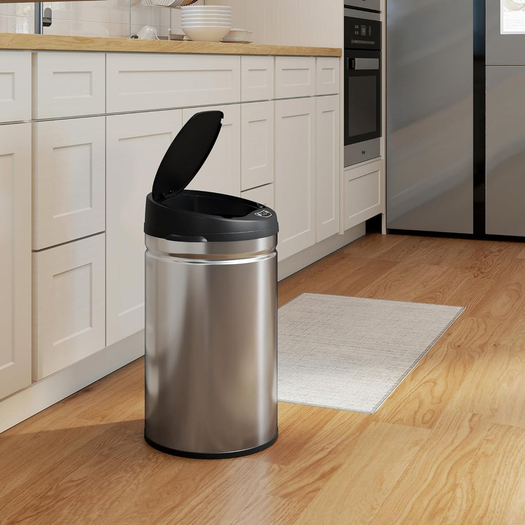HOMCOM Mülleimer mit Sensor 30L Edelstahl Automatischer Leiser Mülleimer mit Soft-Close-Deckel, Bewe