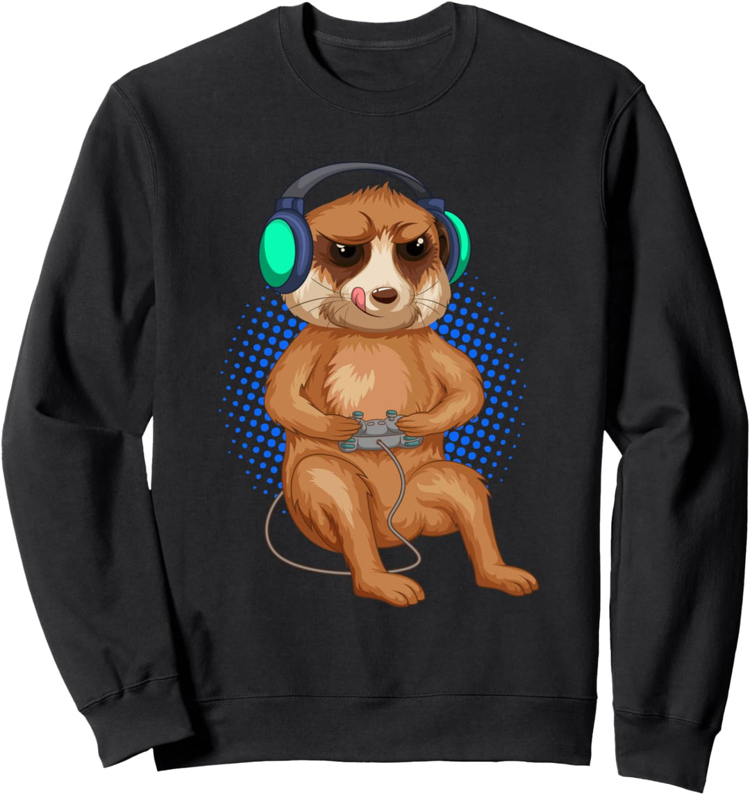 Gaming Erdmännchen Video Game Gamer Geschenk Sweatshirt