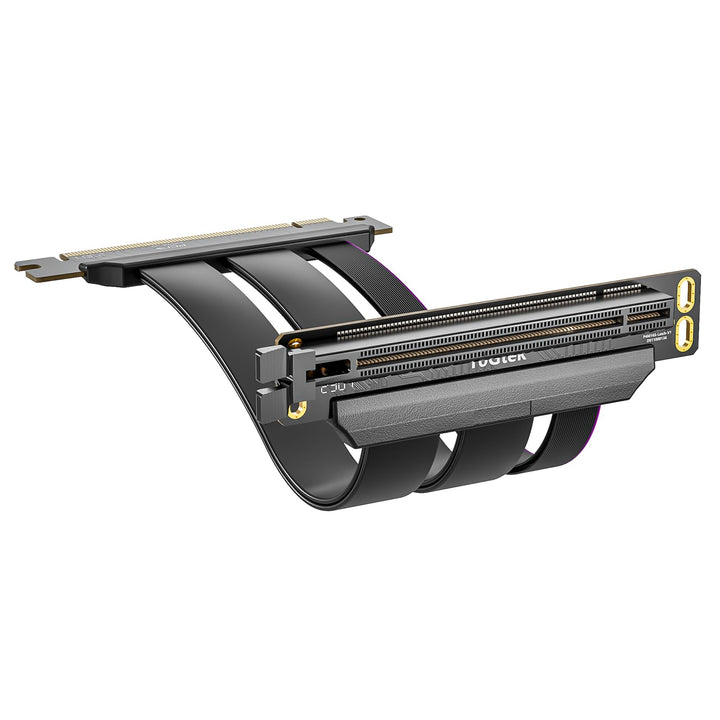 PCIe 4.0 Extension Cable, X16 to X16, M to F, 180° to 90°, Cable Length 20cm, for Computer Graphics