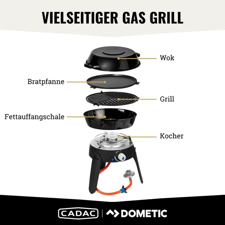 CADAC - Safari Chef 30 LP Camping Grill - 50mBar - Camping Grill Gas - Stahl, Aluminium und Kunststo