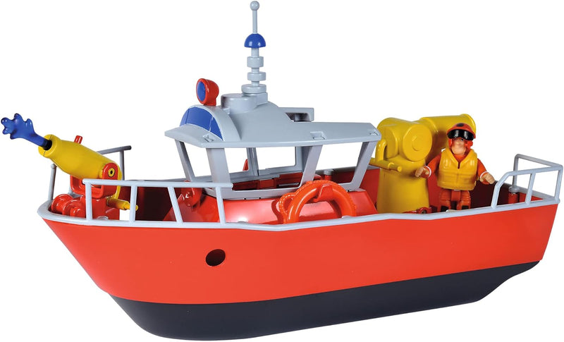 Simba - Feuerwehrmann Sam Titan Feuerwehrboot 32 cm mit Sam Actionfigur ab 3 Jahren