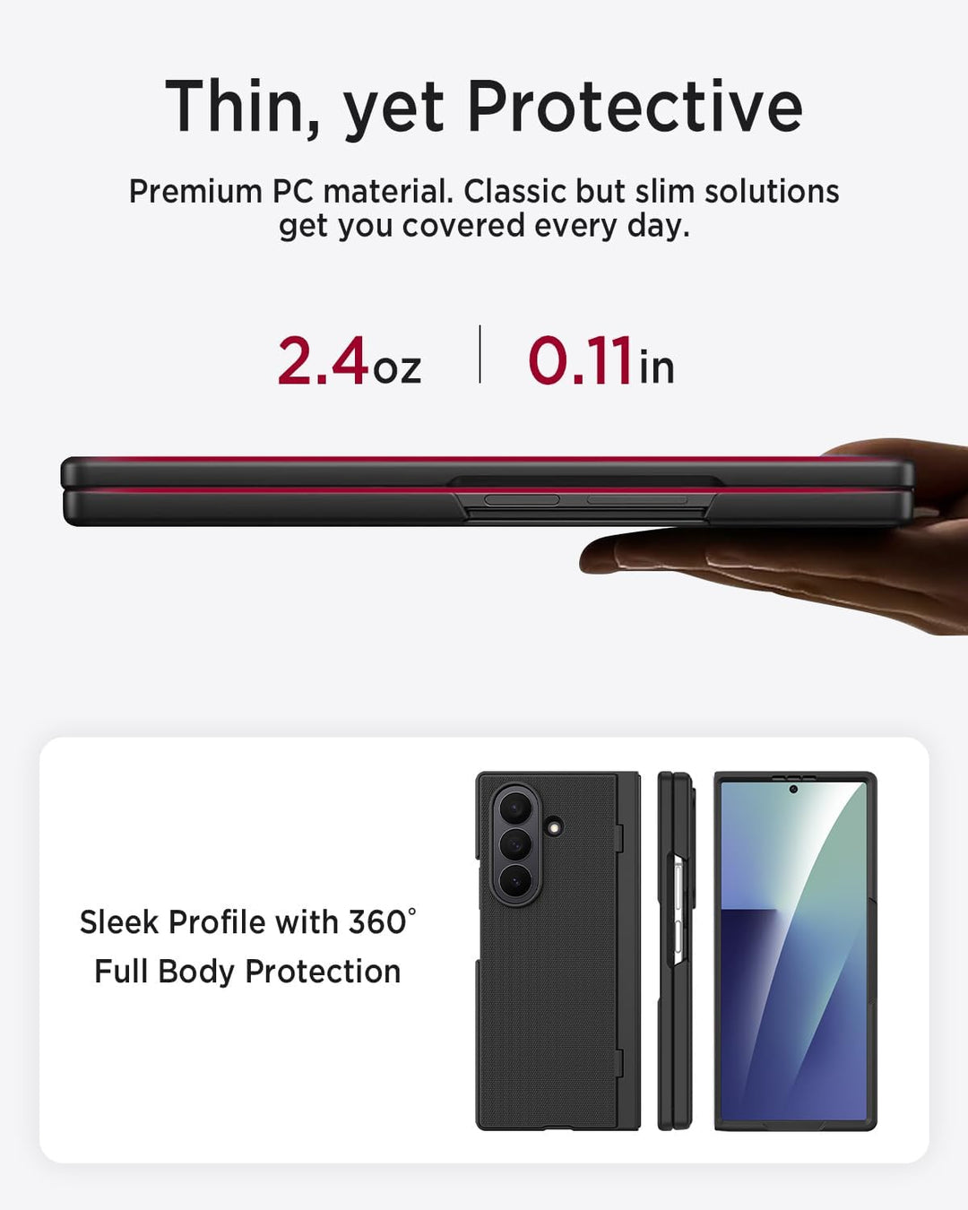 Miimall Handyhülle Kompatibel Samsung Galaxy Z Fold 7 mit Hülle mit Displayschutz Privatsphäre, Ultr