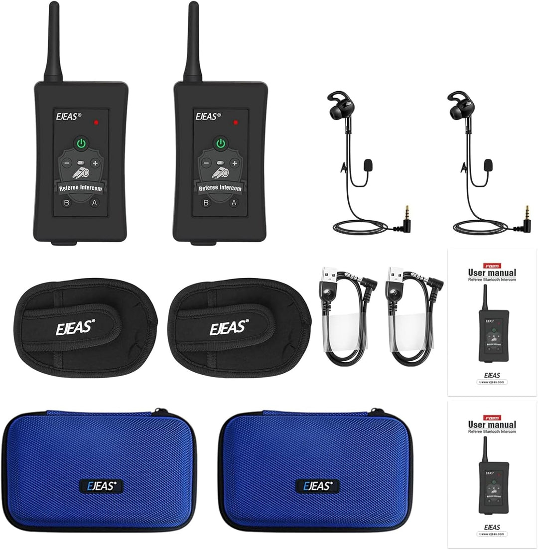 EJEAS FBIM Professionelles Fussball Schiedsrichter Bluetooth Intercom Headset Kommunikationssystem,