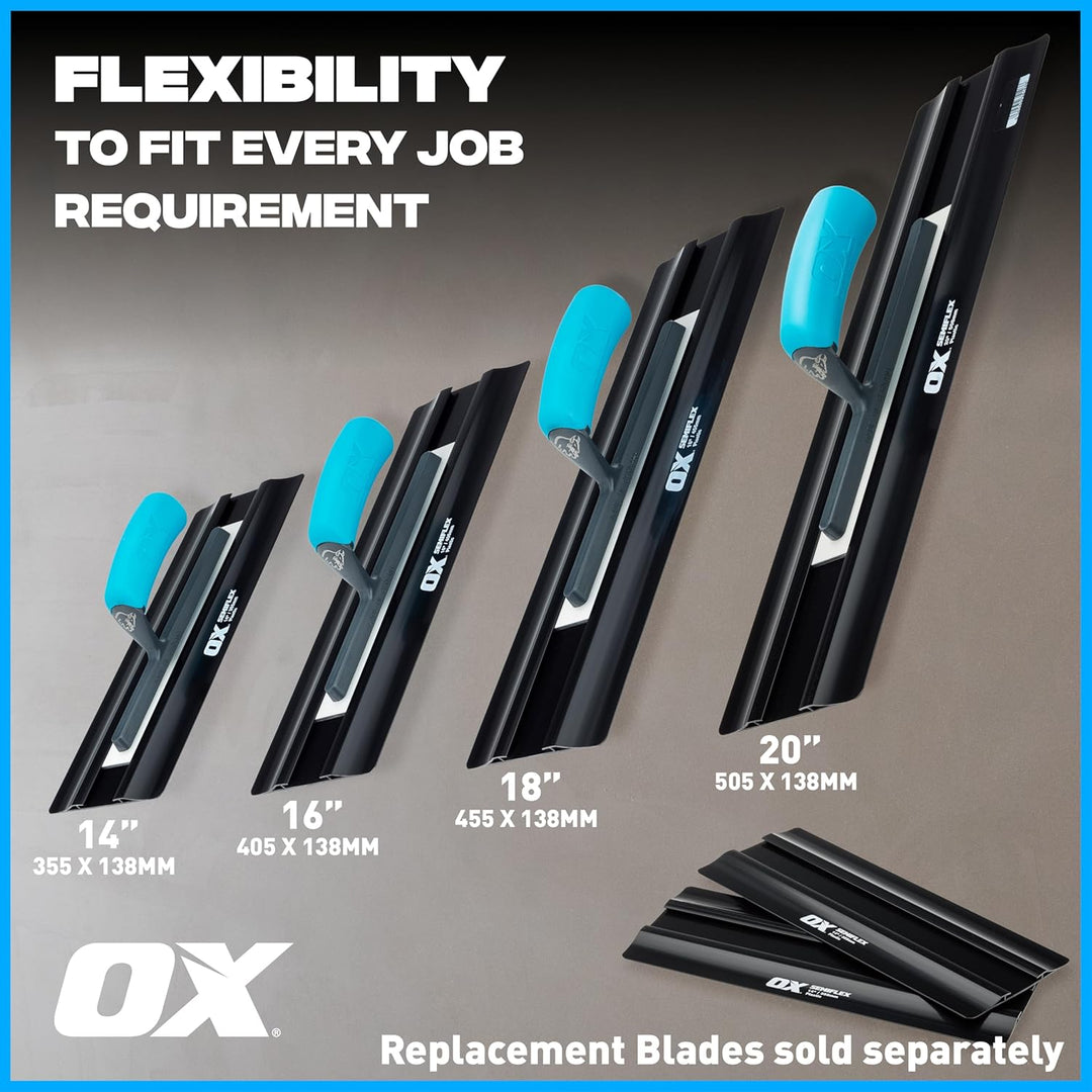 OX Pro Semi flex Plastic Trowel 16in / 405 x 138 mm, Trowel 16in / 405 x 138 mm