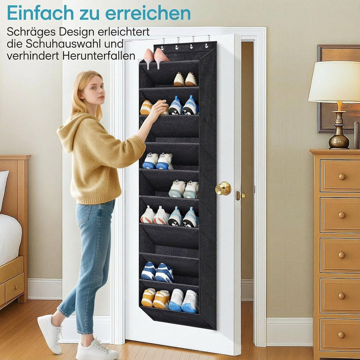 MISSLO Oxford Tür Schuhorganizer Hängend mit 10 Ebenen Grossen Taschen, Platzsparend Tür Organizer f