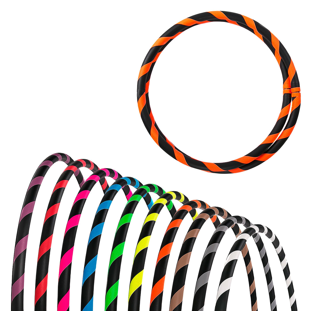 Faltbarer Anfänger Hula Hoop Reifen, Ø90/95/100/105cm Ø100cm Neon-Orange, Ø100cm Neon-Orange