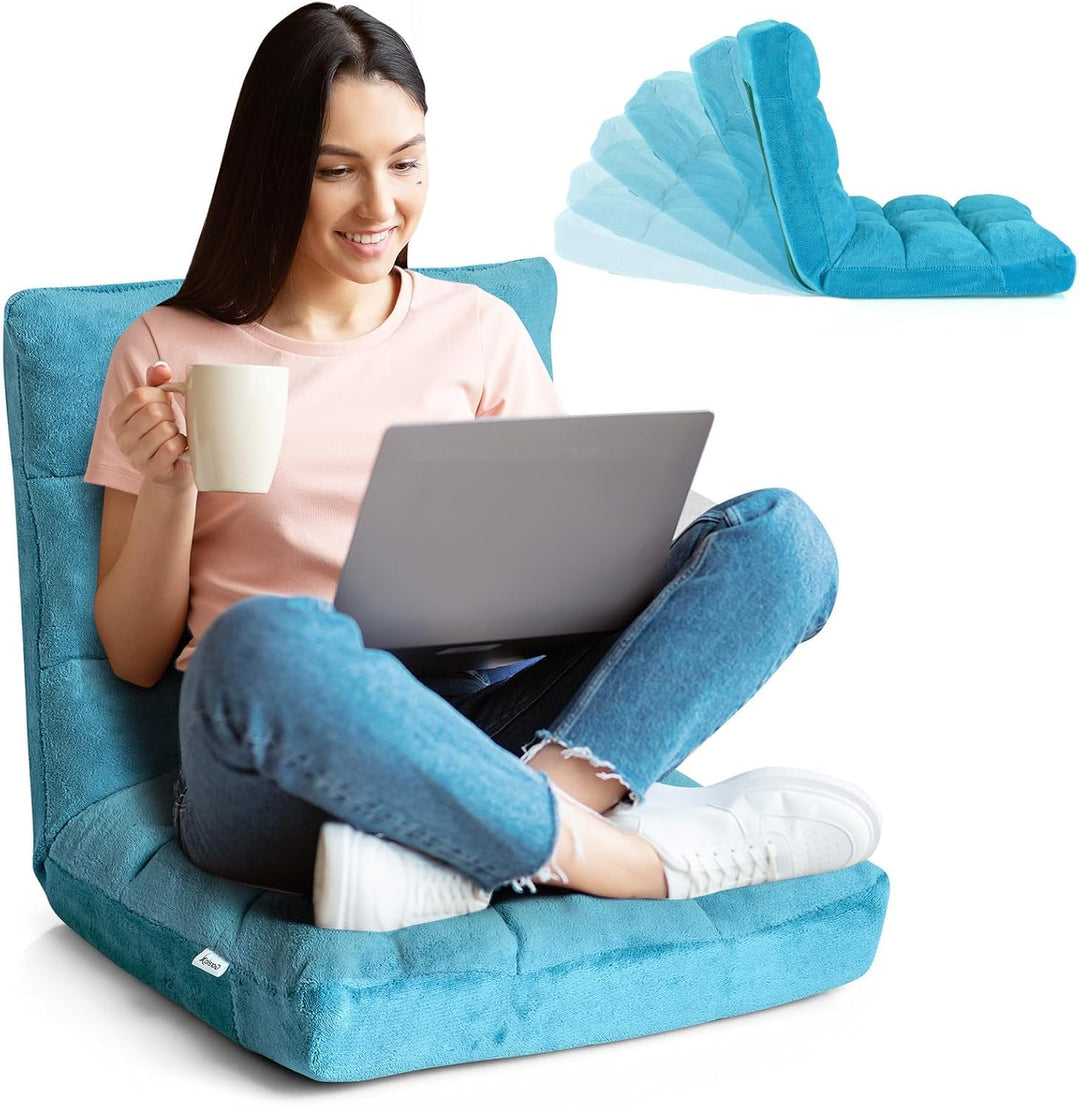 RELAX4LIFE Bodenstuhl Faltbar, Lazy Sofa, Meditationsstuhl, Bodensessel mit Verstellbarer Lehne, für