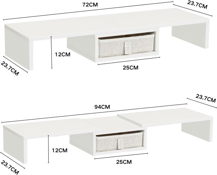 HOMYLIN Monitorständer mit Schublade, Dual-PC, Laptop, TV, Desktop-Ständer für Schreibtisch, längenv