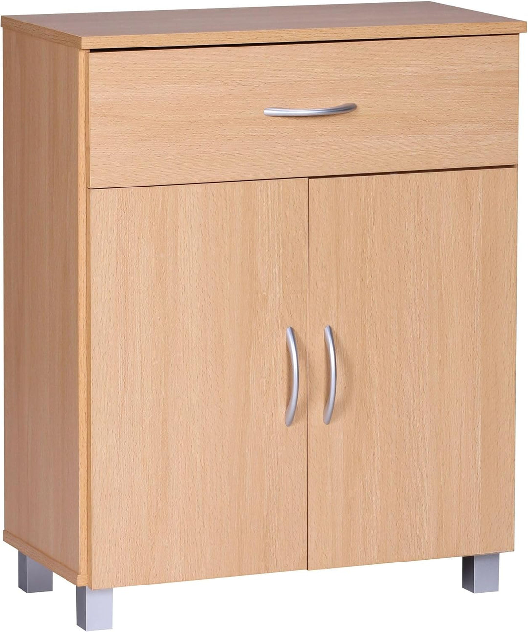 FineBuy Sideboard 60x75x30cm Kommode mit Schublade und Türen, Kleine Moderne Anrichte, Design Holz S